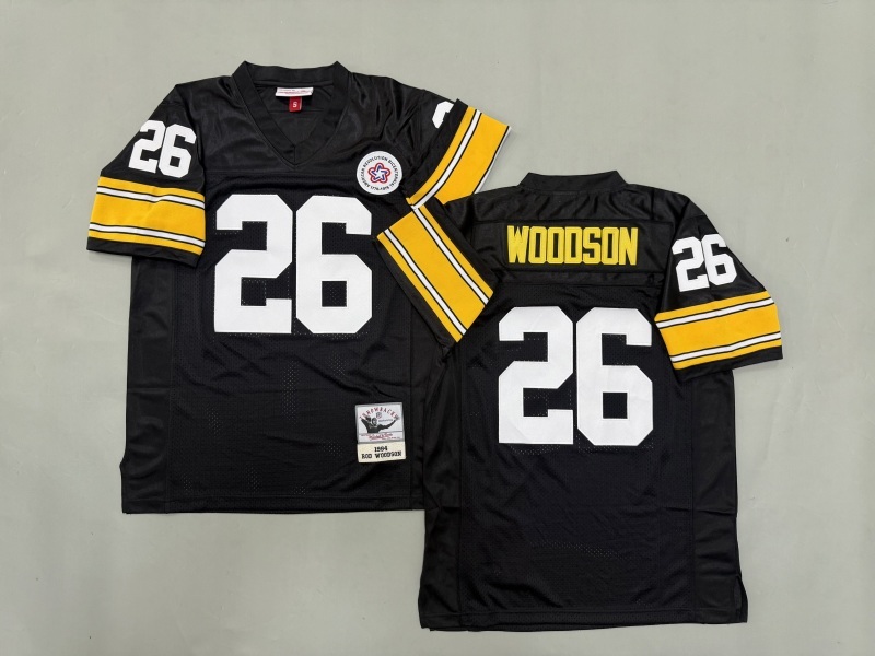 Men 2025 Pittsburgh Steelers #26 Woodson black Throwback Limited NFL Jersey style 001->pittsburgh steelers->NFL Jersey